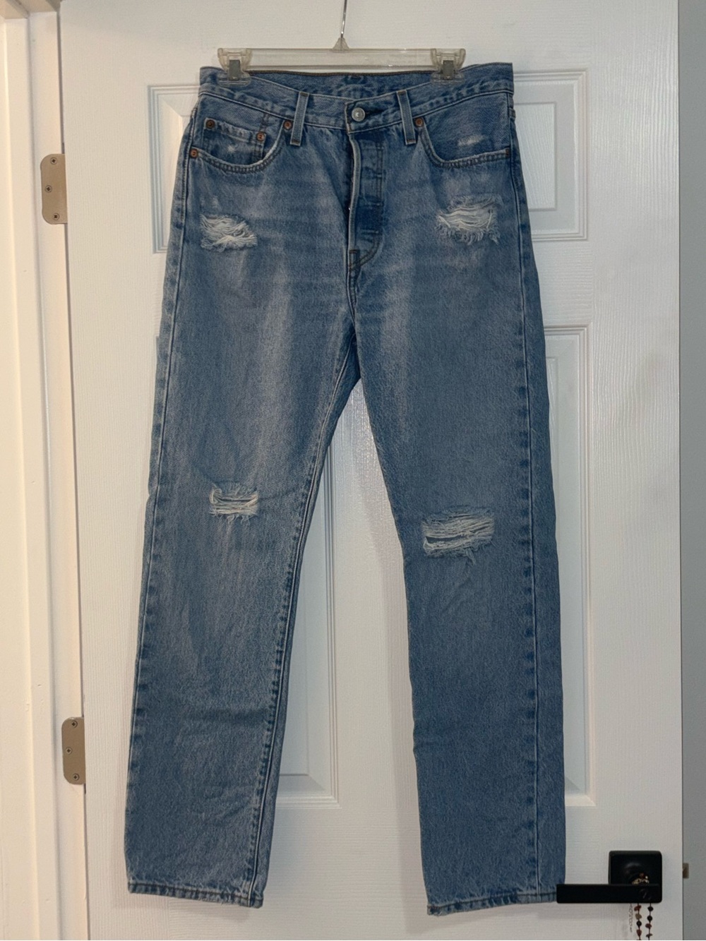 Levi’s - Women’s 501 Straight Leg Distressed Jeans